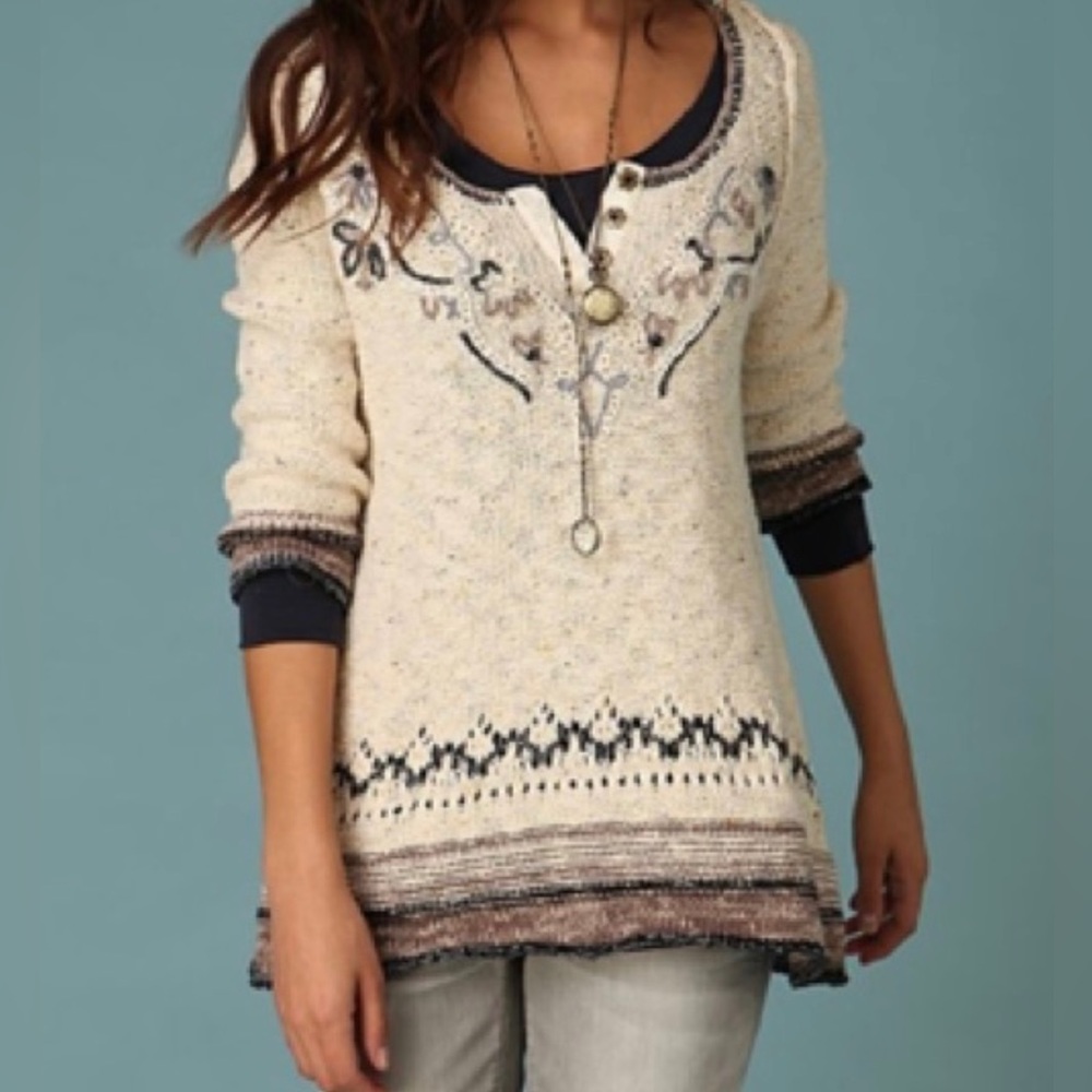 Free People Baja hooded knit tunic